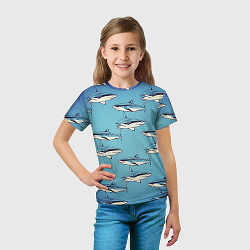 Детская футболка Акулы Паттерн / 3D-принт – фото 5