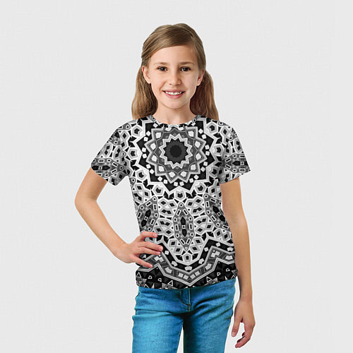 Детская футболка Черно-белый орнамент / 3D-принт – фото 5
