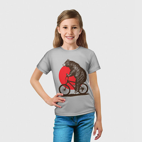 Детская футболка Медведь на велосиеде / 3D-принт – фото 5