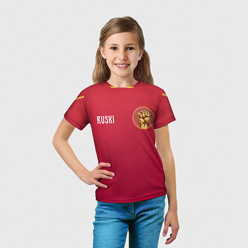 Детская футболка YA RUSKI Я РУССКИЙ / 3D-принт – фото 5