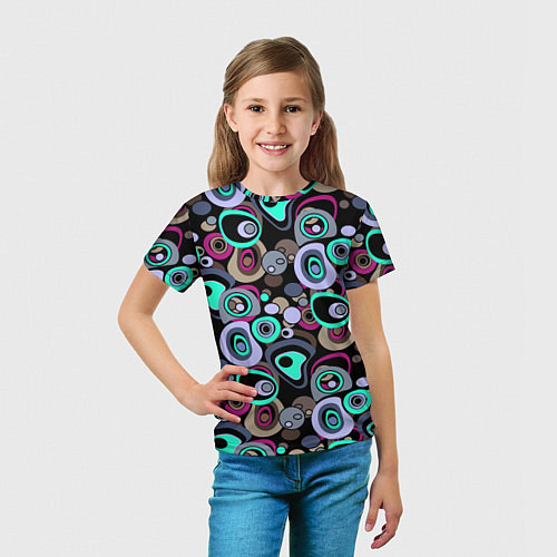 Детская футболка Абстрактный узор ретро / 3D-принт – фото 5