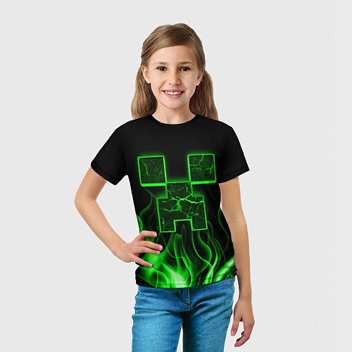 Детская футболка MINECRAFT TEXTURE FIRE / 3D-принт – фото 5
