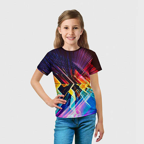 Детская футболка Цифровая радуга / 3D-принт – фото 5