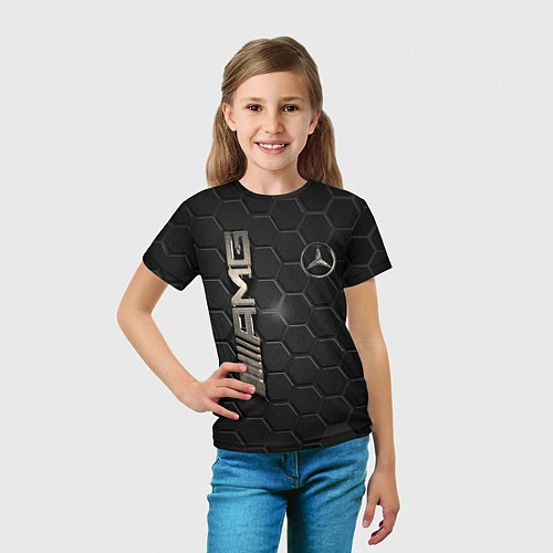 Детская футболка MERCEDES LOGO BRONZE / 3D-принт – фото 5
