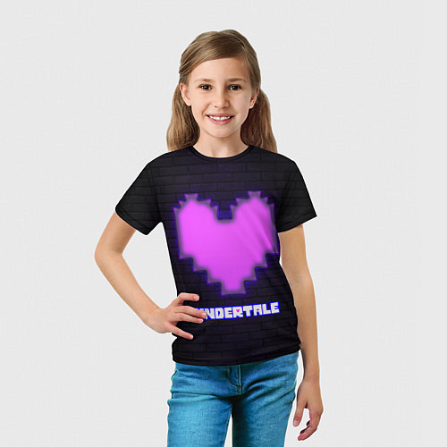 Детская футболка UNDERTALE PURPLE HEART / 3D-принт – фото 5