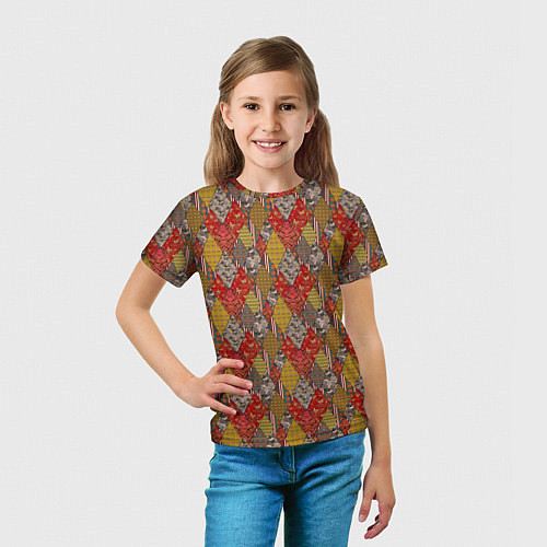 Детская футболка Осенний пэчворк / 3D-принт – фото 5