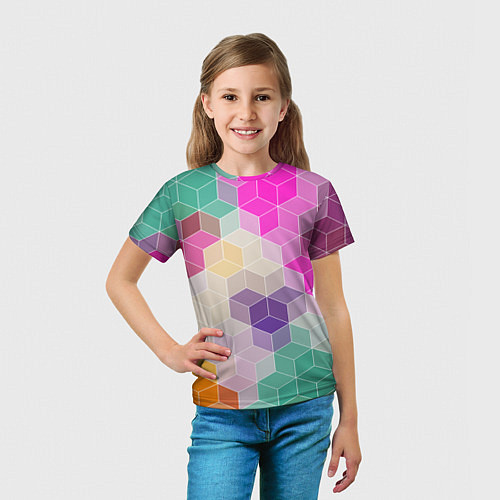 Детская футболка Абстрактный разноцветный узор / 3D-принт – фото 5