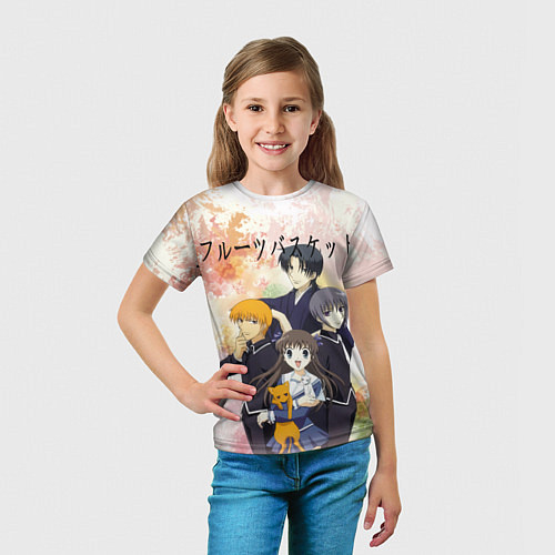 Детская футболка Корзинка фруктов персонажи / 3D-принт – фото 5
