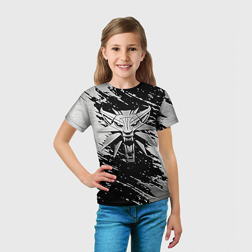 Детская футболка THE WITCHER LOGO STEEL / 3D-принт – фото 5