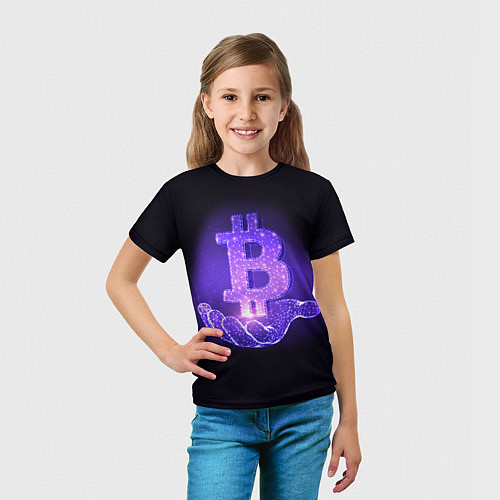 Детская футболка BITCOIN IN HAND БИТКОИН / 3D-принт – фото 5