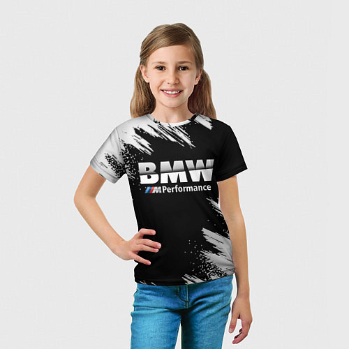 Детская футболка БМВ РАЗРЕЗАННОЕ ЛОГО / 3D-принт – фото 5