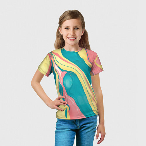 Детская футболка Красочный развод / 3D-принт – фото 5