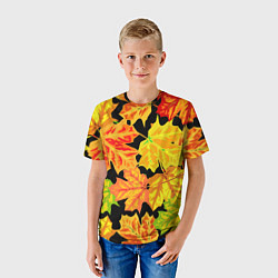 Футболка детская LEAF FALL AUTUMN, цвет: 3D-принт — фото 2
