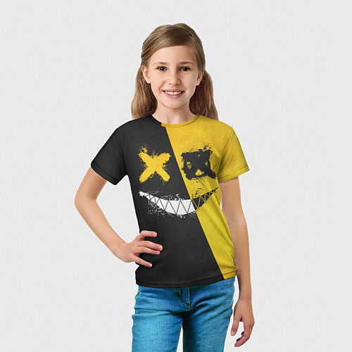 Детская футболка Yellow and Black Emoji / 3D-принт – фото 5