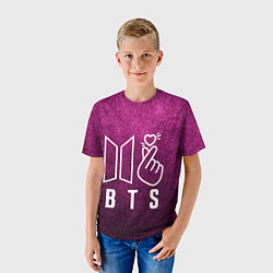 Футболка детская BTS БТС K-Heart Z, цвет: 3D-принт — фото 2