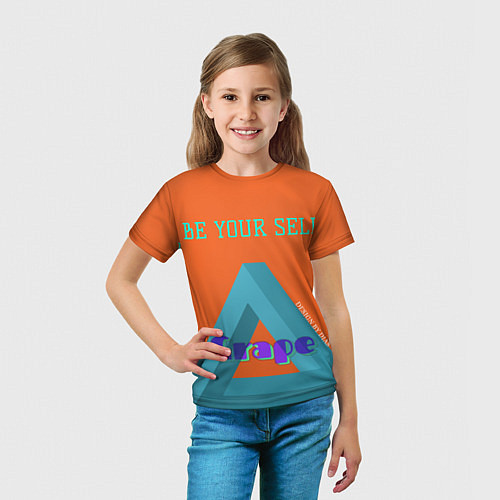 Детская футболка BE YOUR SELF / 3D-принт – фото 5