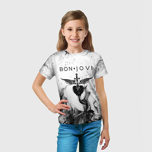 Детская футболка BON JOVI HEART СЕРДЦЕ / 3D-принт – фото 5