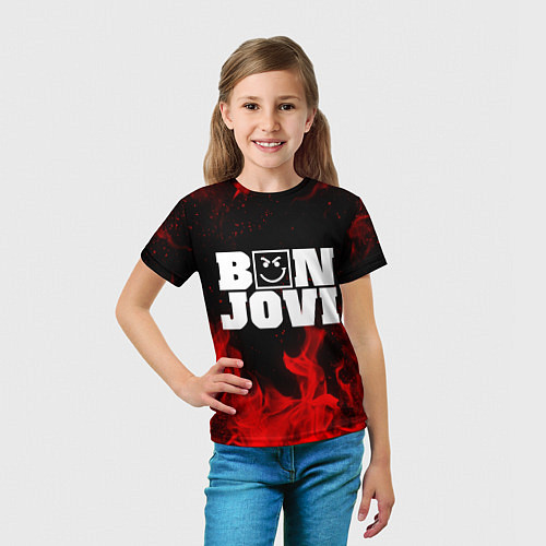 Детская футболка BON JOVI HAVE A NICE DAY FIRE ОГОНЬ / 3D-принт – фото 5