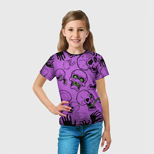 Детская футболка Живые мертвецы Кладбище черепов / 3D-принт – фото 5