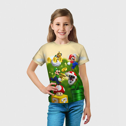 Детская футболка Mario Coins / 3D-принт – фото 5