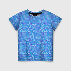 Футболка детская Голубая пиксель абстракция, цвет: 3D-принт
