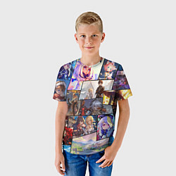 Футболка детская Геншин импакт, персонажи, цвет: 3D-принт — фото 2
