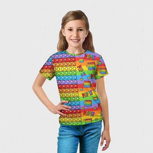 Детская футболка POP IT СМАЙЛЫ / 3D-принт – фото 5