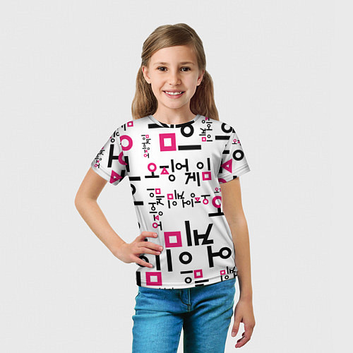 Детская футболка LOGO PATTERN SQUID GAME / 3D-принт – фото 5