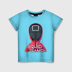Футболка детская Squid game квадрат - Игра в кальмара, цвет: 3D-принт