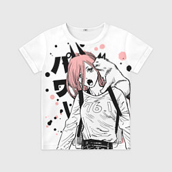 Футболка детская Power с котиком - Chainsaw Man, цвет: 3D-принт