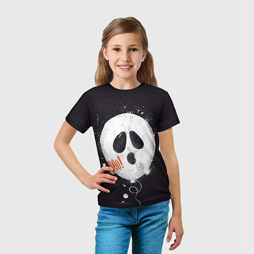 Детская футболка Шарик-пугайка черный, полиэстер / 3D-принт – фото 5
