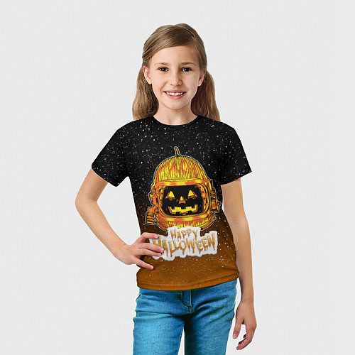 Детская футболка ТЫКВА КОСМОНАВТ SPACE HALLOWEEN / 3D-принт – фото 5