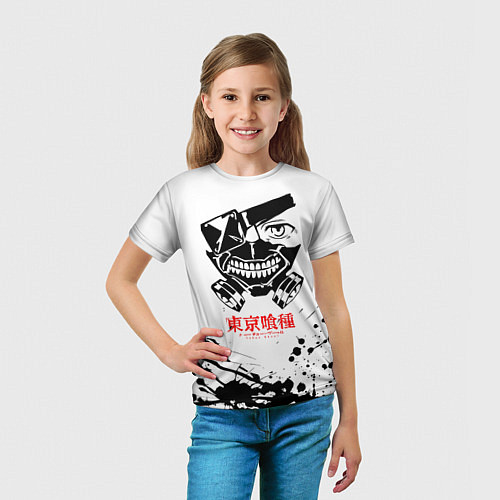 Детская футболка ТОКИЙСКИЙ ГУЛЬ МАСКА КАНЕКИ / 3D-принт – фото 5