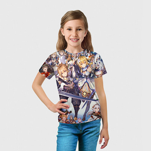 Детская футболка GENSHIN IMPACT ПЕРСОНАЖИ / 3D-принт – фото 5