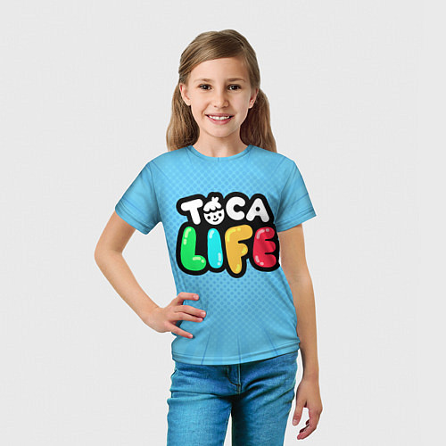 Детская футболка Toca Life: Logo / 3D-принт – фото 5