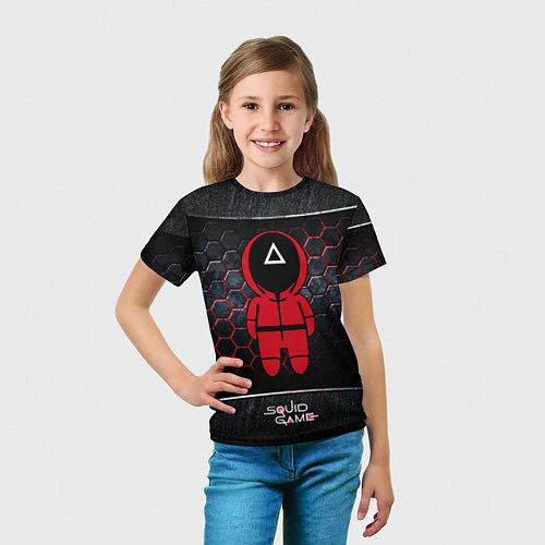 Детская футболка Игра в кальмара 3D Black Red / 3D-принт – фото 5