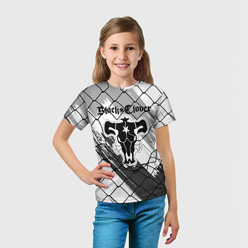 Детская футболка Чёрный клевер бык за решеткой / 3D-принт – фото 5