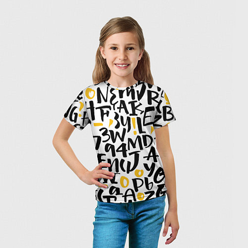 Детская футболка Буквенный бум / 3D-принт – фото 5