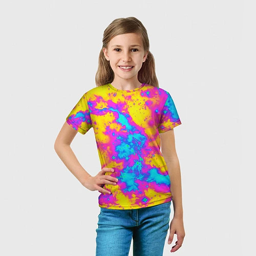 Детская футболка Яркая абстракция космических красок / 3D-принт – фото 5