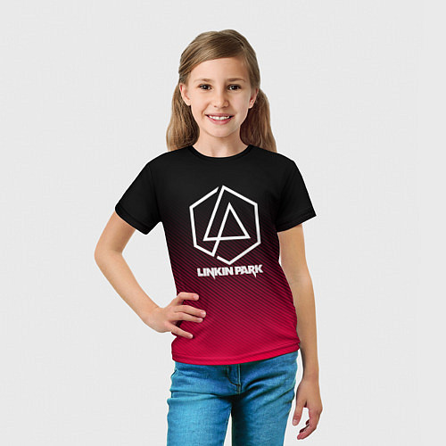 Детская футболка LINKIN PARK LOGO CARBON / 3D-принт – фото 5