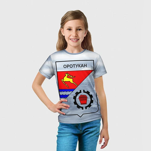 Детская футболка Герб Оротукан / 3D-принт – фото 5