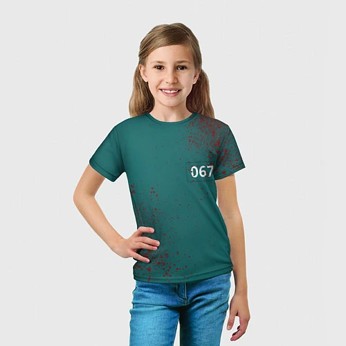Детская футболка Игра в кальмара: Персонаж 067 / 3D-принт – фото 5