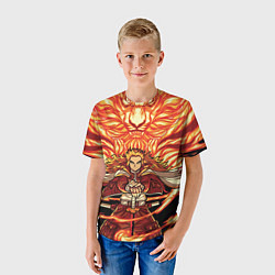 Футболка детская Пламенный столб Ренгоку Кенджуро, цвет: 3D-принт — фото 2