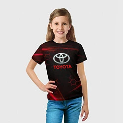 Футболка детская Toyota Неоновые соты, цвет: 3D-принт — фото 2