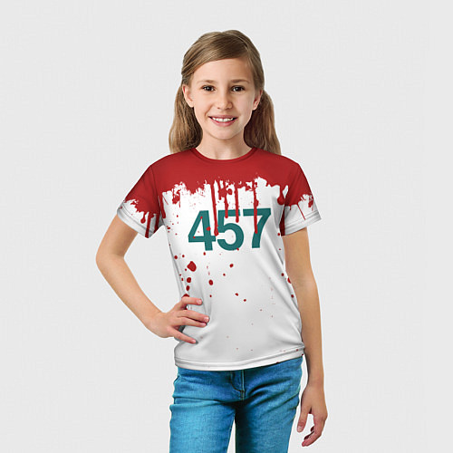 Детская футболка Игра в кальмара: Персонаж 457 / 3D-принт – фото 5