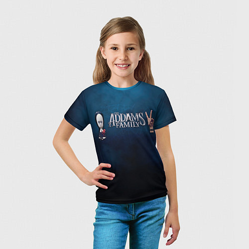 Детская футболка Семейка Аддамс Горящий Тур Уэнздэй Аддамс / 3D-принт – фото 5