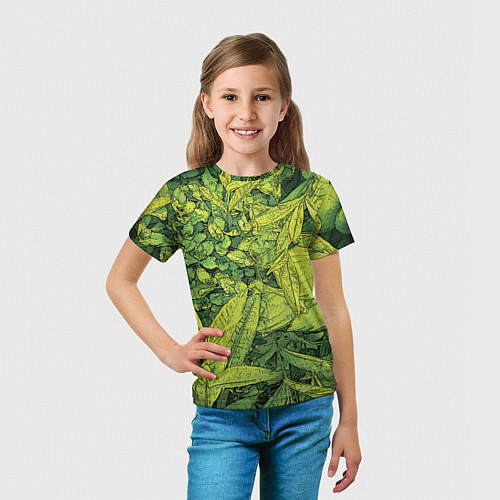 Детская футболка Растительная жизнь - Хоста / 3D-принт – фото 5