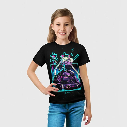 Детская футболка Сейлор Мун неон / 3D-принт – фото 5