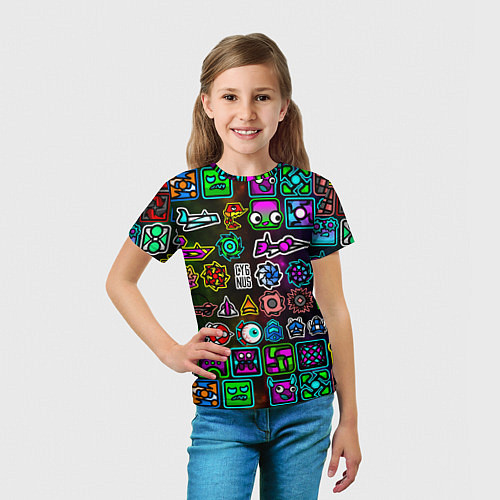 Детская футболка GEOMETRY DASH ГЕРОИ / 3D-принт – фото 5