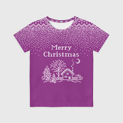 Футболка детская Новогодний дом, цвет: 3D-принт